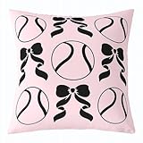 Manfei Funda de cojín de béisbol, funda de cojín cuadrada de 45,7 x 45,7 cm, diseño de princesa kawaii con lazo, para dormitorio, oficina, bonita funda de almohada deportiva de béisbol para niños y