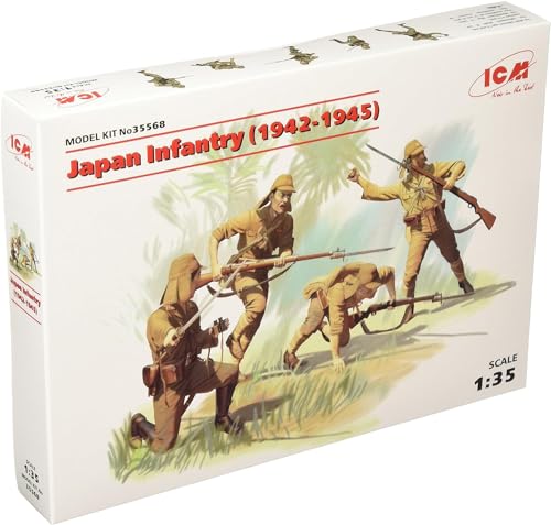 Kit Modelo Plástico ICM Japón Infantería 4 Figuras 1:35 miniatura 1