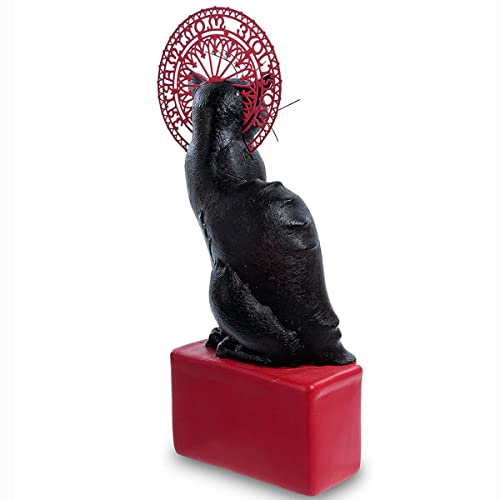 Statuette chat noir en résine aux finitions soignées pour décoration chic - 3