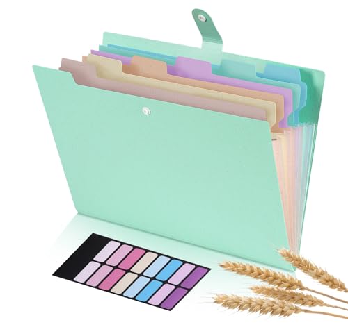 Agoer Accordion File Organizer with 7 Pockets,Eco-Friendly Wheat Straw...