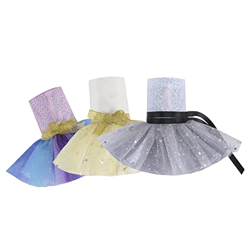 E-TING 3 Pcs Santa Couture Clothing Dress for elf (Pink Dress + Yellow Dress + Grey Dress)