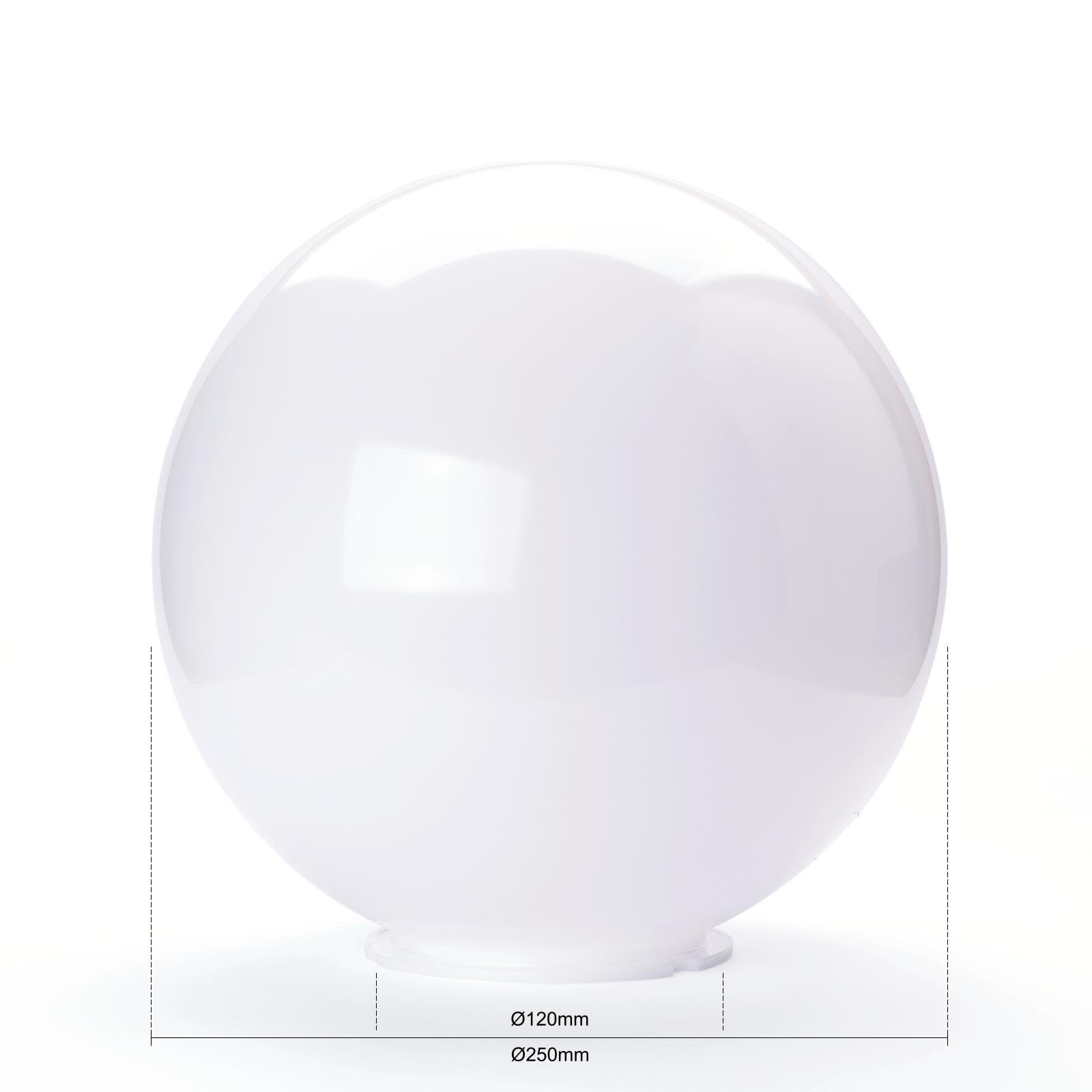 Sfera di ricambio in vetro di plastica per lampade esterne Ø250-300 mm, colletto (Ø250 mm)