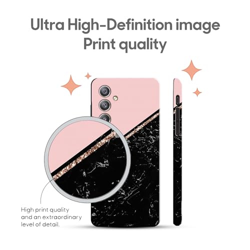 Image of COLORflow Back Cover Compatible with Samsung Galaxy A34 5G | Beautiful Black Pink Marble | Designer Printed Hard CASE Bumper Back Cover Compatible with Samsung A34 5G