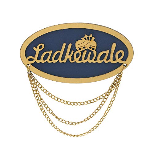 Image of Sanvatsar Ladkewale Blue Gold Brooch /Brooch /Brooches Pin Pack for Men & Women Red color