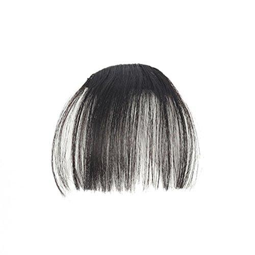 PACKOVE Extensiones De Cabello Postizas Flequillo Fino Clip Postizos Naturales Color Natural Resistente Al