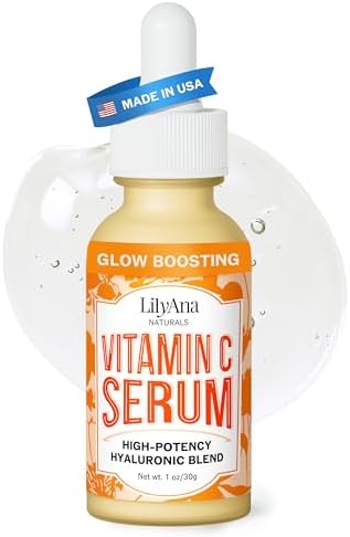 LilyAna Naturals Vitamin C Face Serum with Hyaluronic Acid, 1 oz