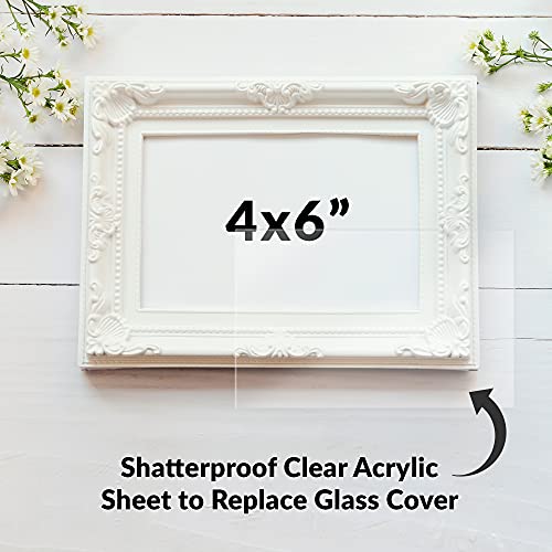 Simbalux Acrylic Sheet Clear Plexiglass 4” X 6” 0.04” Thick (1Mm) Pack Of 10 Transparent Plastic Plexi Glass Board With Protective Paper For Photo Frame Replacement, Diy Display Projects, Craft #TOP3