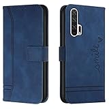 Lihondar Kompatibel mit Huawei Honor 20 Pro Hülle, Handyhülle Huawei Honor 20 Pro, Premium Leder Klappbar Schutzhülle Tasche Wallet mit [Standfunktion] [Ständer] Cover Flip Hülle Klapphülle (Blau)