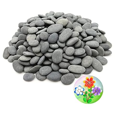 300PCS Tiny Painting Rocks, Meilala DIY Pebble Flat & Smooth Rocks for Arts, Crafts, Decoration, Fish Tank,Garden,Hand Picked Stones for Detail-Painting Cover