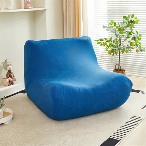 Fansu Funda Sofa Sin Brazos Elastica Tela de Cuero Vintage Funda Sofa de Clic Clac Protector Puff Salon Tatami Puf Cuadrado Gigante para Decoracion Habitacion Juvenil (Azul Real) - imagen 2