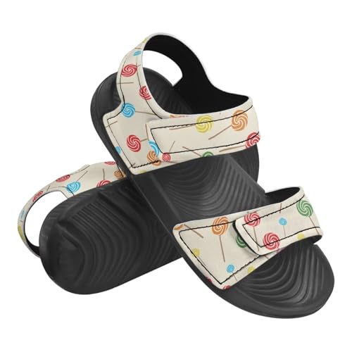 Girls' Double Hook and Loop Sandals, Kids' Print Summer Shoes, Anti-Slip, Comfort, Stable for Swimming, Beach3