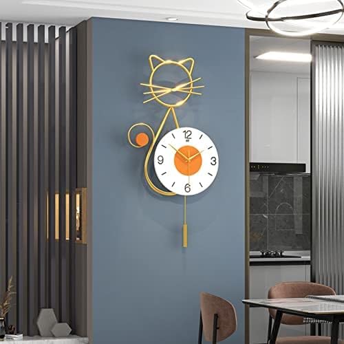 Horloge Murale Pendule Moderne Horloge Murale Silencieuse Mode pour Salon Bureau Cuisine Art Horloge Décorative en Métal pour Chambre à Coucher Élégant Accessoire de Décoration Maison