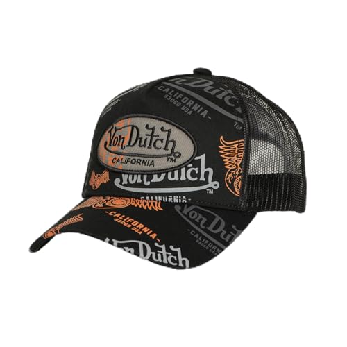 Von Dutch Casquette Homme & Femme, Casquette Trucker Ajustable avec Snapback, Noir Taille TU