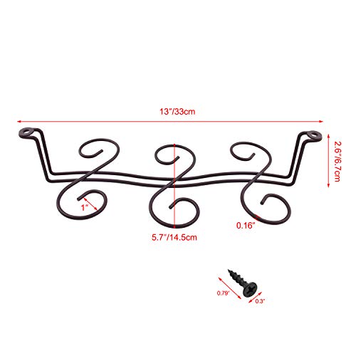 Mocoum 2 Pack Wine Glass Rack Under Cabinet Stemware Rack, Wine Glass Hanger Rack Wire Wine Glass Holder Storage Hanger For Cabinet Kitchen Bar #TOP2