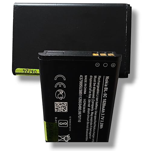Image of Original BL-5C Batery for Nokia Phones, 1020mAh 3.7V Li-ion Rechargeable, Compatible with Nokia 1100, 1200, 1208, 1600, 2300, 2600, 2700