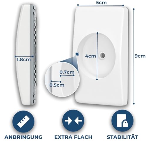 Hoffenbach 4X Wandschutz Pads für Treppengitter & Türschutzgitter – Rechteckige Schutzpads für Baby Klemmgitter – Wand- & Türschutz ohne Bohren – Für Türgitter und Treppenschutzgitter