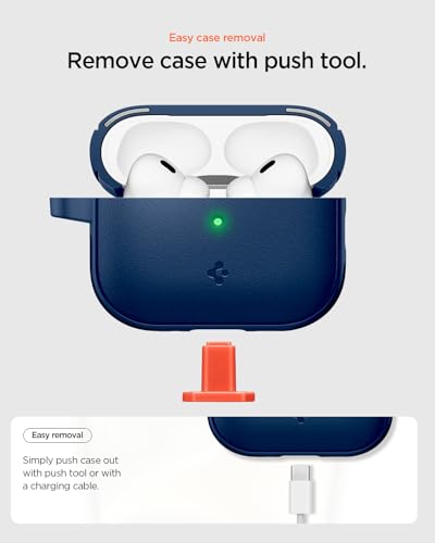 Image of Spigen for AirPods Pro 3 Case, Carabiner Included, Shock-Proof, Light & Compact Cover, (Spigen Vault) - Navy Blue