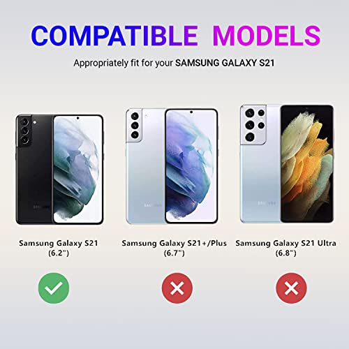 Image of LIRAMARK Liquid Silicone Soft Back Cover Case for Samsung Galaxy S21 (Rainbow)