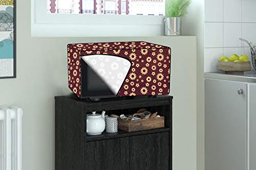 Image of Stylista Microwave Oven Cover for Panasonic 20 L Convection NN-CT254BFDG Floral Pattern Coffee