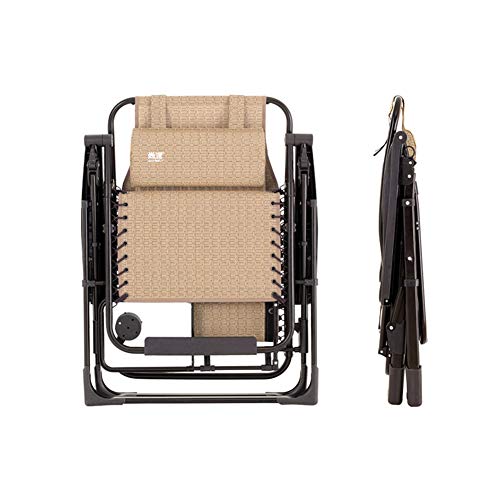 Fauteuil à dossier haut pliable marron avec étagère camping - 6