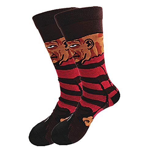 Qivor 8 Pares Horror Película Personaje Imprimir Crzay Calcetines Divertido Dibujos Animados Nuevos Calcetines de algodón Estilo de Calle Thin Vestido de Verano Novechos Calcetines de Terror