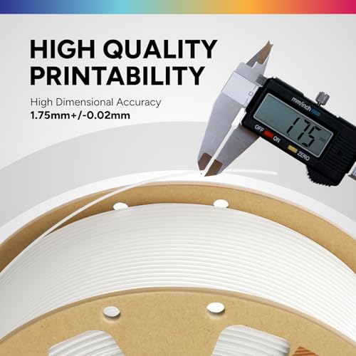 Image of OVERTURE 4KG Bundle PLA Filament 1.75mm, Neatly Wound 3D Printer Filament 4 Pack 1kg Spool (2.2lbs), Dimensional Accuracy + /- 0.02 mm, Fit Most FDM 3D Printers (White 4-Pack)