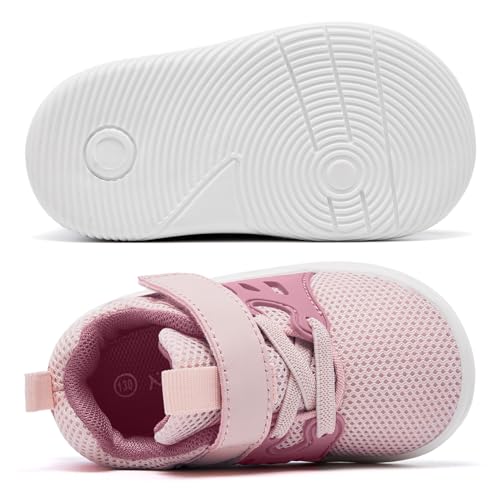 Image of MORENDL Toddler Sneakers Baby Boys & Girls Barefoot Shoes Lightweight Breathable Walking Running Tennis Athletic Sport Shoes Outdoor