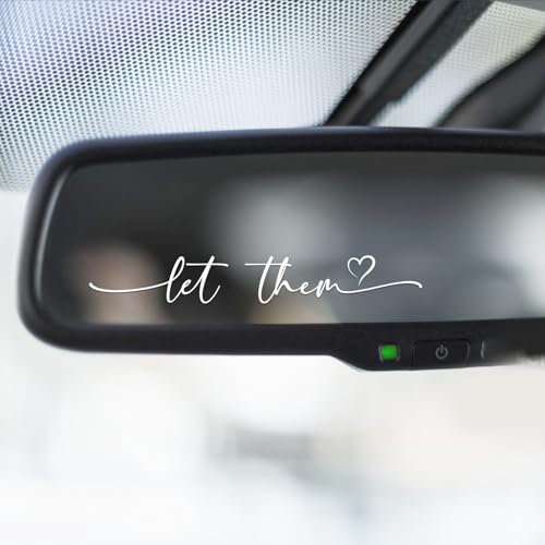 Image of Let Them Mental Health Rearview Mirror Sticker Set | Self-love car decals for women, funny motivational sticker set