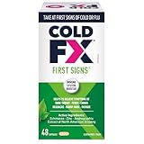 COLD-FX First Signs, Helps to relieve symptoms of sore throat, fever, cough, headache, runny nose, fatigue, North American Ginseng Extract, Echinacea, Andrographis & Zinc, 48 Vegan Capsules