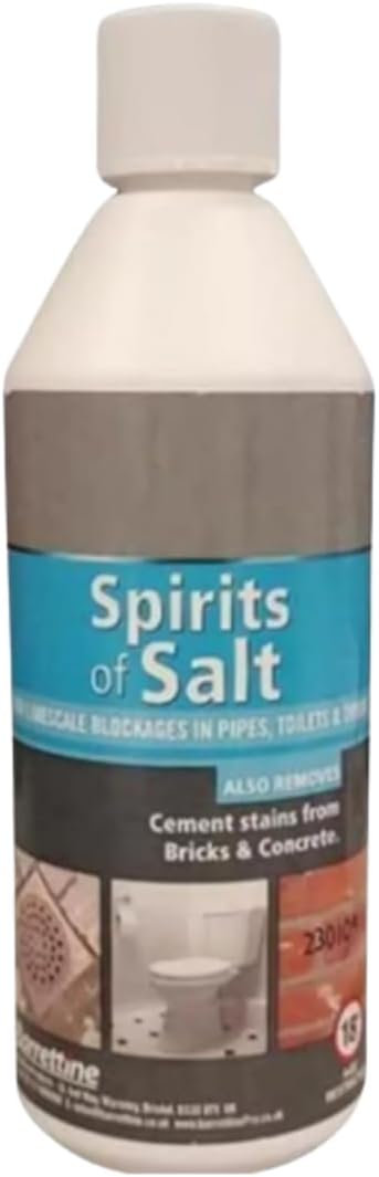 6x 500ml Traditional Spirits of Salt Multi-Purpose Drain Cleaner Dissolves Effectively Unblock Toilets & Drains Unblocker Remove Stubborn Limescale Buildup In Toilets