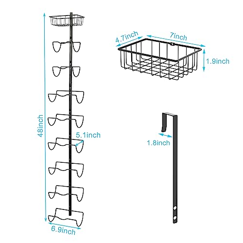 X-cosrack-Over-Door-Towel-Rack-for-Bathroom-Wall-Mount-Towel-Holder-with-9-Compartments-Rolled-Towel-Organizer-Door-Hanging-Matte-Black