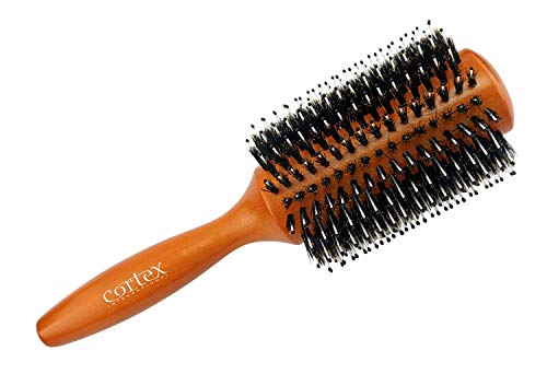 Cortex Professional Duo Bristles Round Hair Brush Nylon & Boar Birstles Wood Handle For All HAir Types (1.65 Inch)