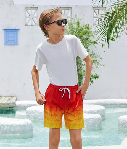 Boys Swim Trunks with Compression Liner Boys Quick Dry 2 in 1 Swim Shorts Summer Beach Shorts2