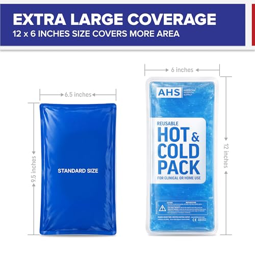 Image of Reusable Ice Pack for Injuries, Hot & Cold Flexible Gel Pack for Knee, Shoulder & Back Pain Relief, Microwave & Freezer Safe, 2 Packs - American Hospital Supply