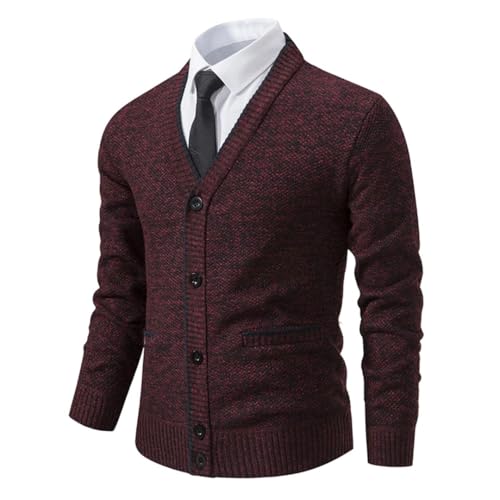 Men’S Slim Fit V-Neck Cardigan Sweater with Pockets Long Sleeve Button Up Slim Fit Solid Knitwear Tops3