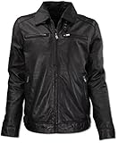david moore - herren lederjacke sakko lammnappa schwarz  Carlo Colucci Schwarze Lederjacke aus Lammnappa Schwarz 54