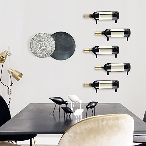 Yimerlen 6 Pcs Spiral Wine Wall Holder, Wall Mounted Wine Rack, Metal Wine Bottle Display Holder For Wine Storage Wall Wine Theme Decor, Black (Level Style) #TOP3