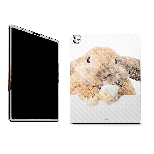 Image of MightySkins Carbon Fiber Skin Compatible with Apple iPad Pro 12.9 inch M2 6th Gen (2022) Full Wrap Kit - Lop Bunny | Protective, Durable Textured Carbon Fiber Finish | Easy to Apply | Made in The USA