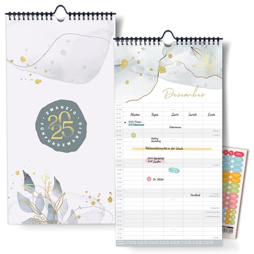 Paperlions Familienkalender 2025 mit 5 Spalten