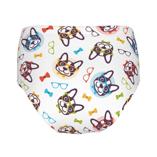 Boston Terrier Wear Sunglass Girls' Underwear Soft Cotton Little Girls Panties Comfort Briefs2