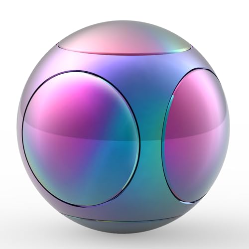 Image of Dilabnba Fidget Spinners Stress Ball Kinetic Desk Toy for Kids Adults, Metal Handheld Gadget Finger Hand Spin Fingertip Gyro Goody Bag Fillers Gift, Rainbow