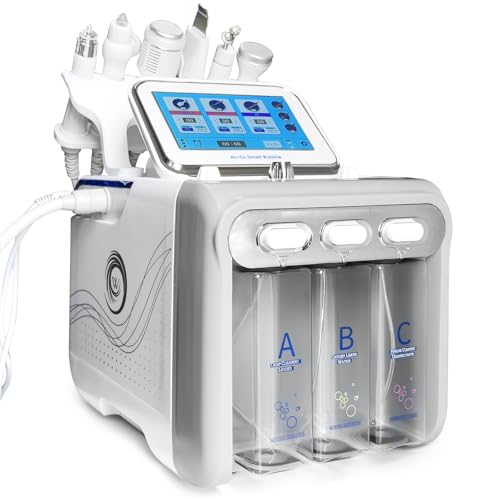 Hydrogen Oxygen Facial Care Machine 6 in 1 Facial Machine with Led Display Multifunctional Aqua Facial Machine Oxygen Facial Machine for Skin Care Hydrodermabrasion Machine for Home Beauty Salon