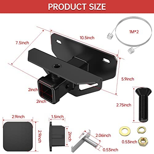 Ifoka 2 Inch Rear Trailer Hitch Receiver, Class 3 Tow Towing Hitch & Cover Kit, Compatible With 2003-2018 Dodge Ram 1500 And 2003-2013 Ram 2500 3500 And 2019-2021 Ram 1500 Classic, Tow Combo Set #TOP3