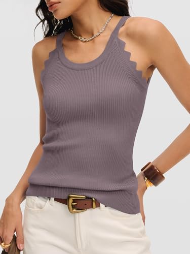 Image of ANRABESS Womens Summer Tank Tops Sleeveless Ribbed Camisole | Spaghetti Strap Cami Sweater, Soft Lightweight, Slim Knit, Casual Beach Vacation Travel Office Clothes, Spring Fall Layering