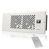 ATOM NEXUS Register Booster Fan (Duct Opening Cutout), 10-Speed Adjustable Smart Vent Booster with Thermostat & Remote Control, Energy Efficient Heating Cooling AC Vent Fan (White, 4 x 12 in)