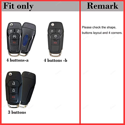 Image of Silicone Key Fob Cover Remote Protector for Ford F150 F250 F350 F450 F550 Raptor Ranger Transit Fusion Bronco EcoSport Escape Explorer Expedition Lightning Maverick XLT (Flip Key)