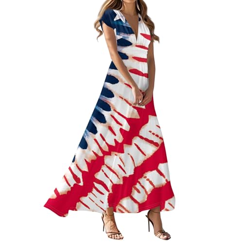 USA Dress O Neck Fashion Maternity Stars Stripe Graphic Patriotic USA Flag Lounge Dressy Fourth of July Outfit Vestidos De Verano para Mujer 2025