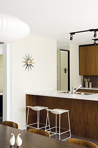 Shisedeco Modern Sunburst Clock In Multicolor - Non Ticking,Wooden Mid Century Retro Design Decorative Silent Wall Quartz Clock For Home,Living Room,Office And Bedroom Etc. #TOP3