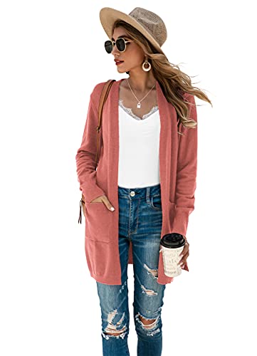 Image of TASAMO Cardigan Sweaters for Women Long Sleeve Open Front Casual Knit Fall Coat Oversized Soft Outwear with Pockets
