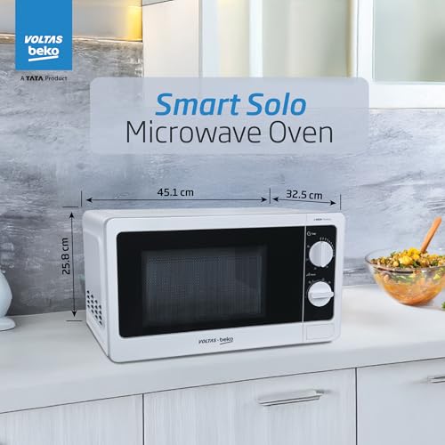 Image of Voltas Beko, A Tata Product 20L, 700W smart solo Microwave oven (MS20MPW10, White | with Anti bacterial Inner Cavity and Large Turntable)